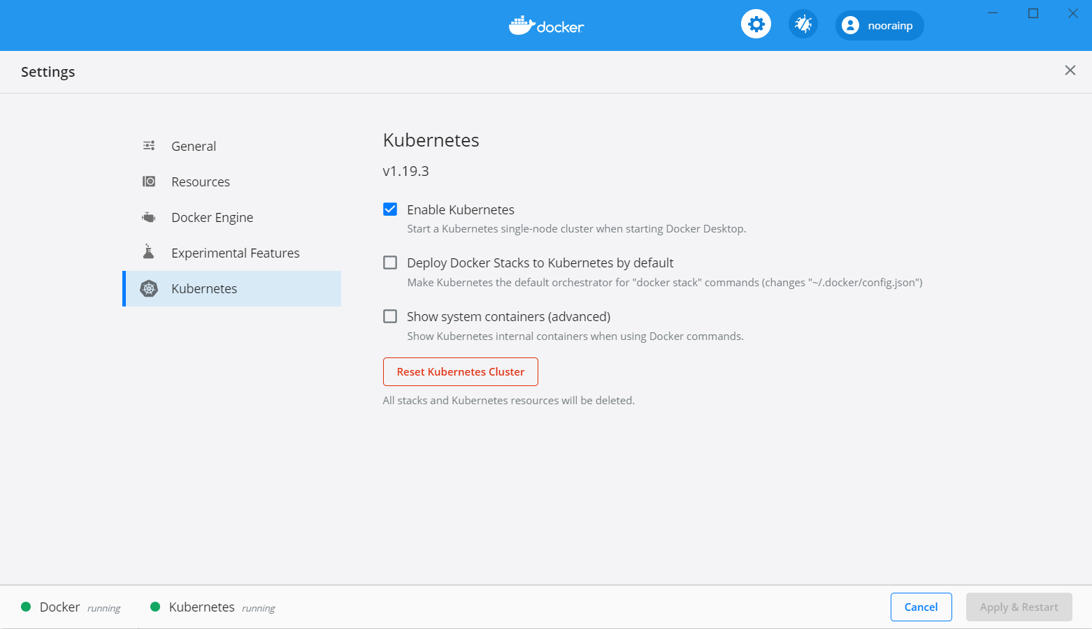 Enable Kubernetes in Docker Desktop